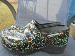 DANSKO LT Pro Confetti Dots Patent Leather Clog Shoes US 7.5 - 8 M EUR 38 - Picture 1 of 9