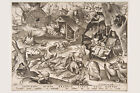 Pieter van der Heyden - Sloth Seven Deadly Sins (1558) Poster Painting Art Print