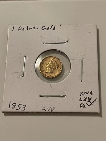 1853 Liberty Head $1 Gold Coin Cover
