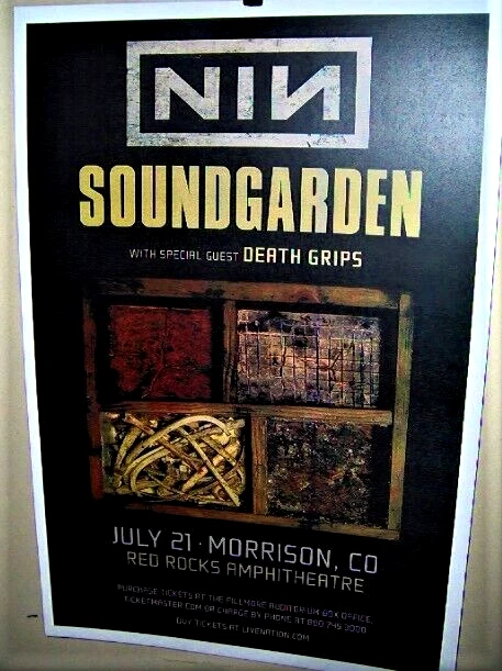 NIN and SOUNDGARDEN in Concert Show Poster RP Denver Co RED ROCKS Very COOL - Image 1 of 1