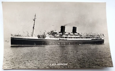 Vintage Antique RPPC Photo Postcard P&O Liner RMS MOOLTAN Ocean Cruise Ship - Image 1 of 3
