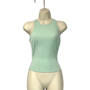 LUSH women’s Tie-back, cris-cross Textured Tank Top in Mint, XS - Picture 1 of 9