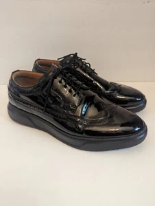Florsheim Comfortech Black Patent Leather Lace Up Wing Tip Shoes Men's 10.5M - Picture 1 of 9