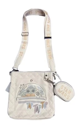 Disney Parks 2023 Star Wars Grogu Crossbody Bag with Coin Purse White - Image 1 of 4