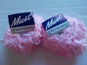Novita Must fuzzy fashion yarn, pink, lot of 2, Finland (108 yds each) - Picture 1 of 2