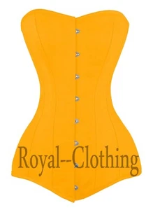 Heavy Duty Double 26 Steel Boned Over Bust Long Line Training Cotton Corset - Picture 1 of 25