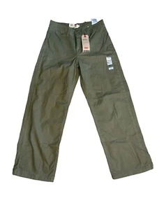 Levis Utility Pants Women Green Wide Leg Twill Pockets Army Military 12 M 31x32 - Picture 1 of 9
