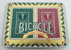 BICICLETA 2 BARAJAS DE JUGAR A LAS CARTAS EN CAJA DE HOJALATA COLECCIONABLE - Imagen 1 de 2