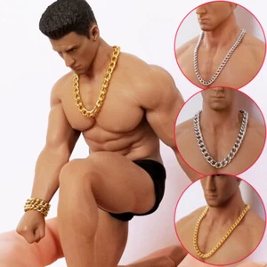 1/6 Soldat Muskelkörper männlich Hip-Hop Halskette Schmuck Kette Armband - Bild 1 von 12