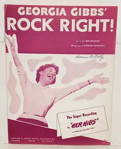 Vintage 1956 Georgia Gibbs' Rock Right! Noten - Bild 1 von 11