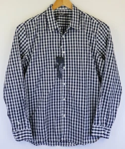 New Paul Jones Button-Up Dress Shirt Black White Gray Checker Plaid Long Size XL - Picture 1 of 6