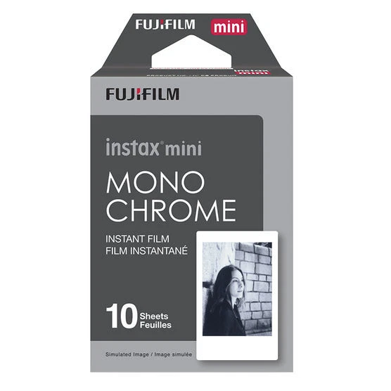 Fuji Fujifilm instax mini Monochrome Black & White Instant Photo Film 10 Sheets - Image 1 of 1
