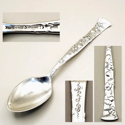 Tiffany & Co Vine Gourd Motif Sterling Silver 6” Teaspoon Monogrammed - Image 1 of 4