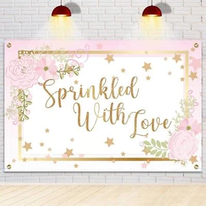 Sprinkled with Love Backdrop Banner - Baby Shower Party Decorations for Boy G... - Picture 1 of 7