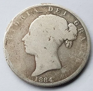 Moneda de media corona de plata reina Victoria de 1884 - Imagen 1 de 4