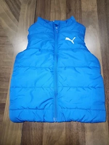 Puma Blue Puffer Vest Full Zip Boys Youth Activewear Sz XXS 3-4  - Picture 1 of 6