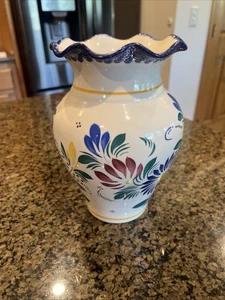 Französische Fayence Vase Blumen Quimper France Henriot ~ - Bild 1 von 6