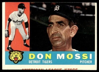 1960 Topps en muy buena condición Don Mossi Detroit Tigers #418 Foto 1 de 2