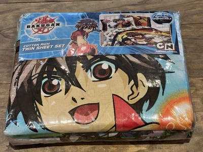 Vintage NOVO Conjunto de Lençóis Gêmeos Rico em Algodão Bakugan “Monster Fight” Cartoon Network - Imagem 1 de 4