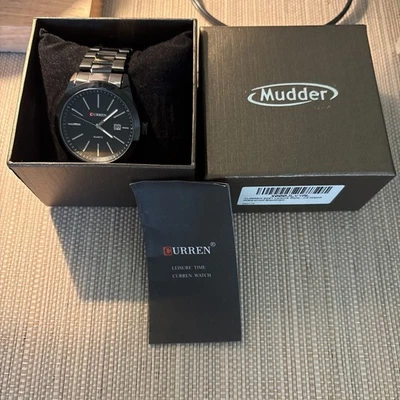 Curren 8091 Men's Classic Black Dial Black Bracelet Date Quartz New  - Image 1 of 4