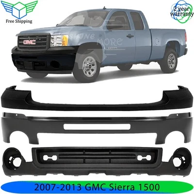 Front Bumper Paintable Steel & Lower Valance Kit For 2007-2013 GMC Sierra 1500 Foto 1 de 4