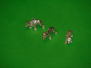 Sterling Silver Bear Charms .925 Tested Lot of 3 NOS - Picture 1 of 9