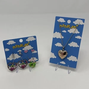 Nanalan Earring and Locket Set - New In Package - Picture 1 of 8
