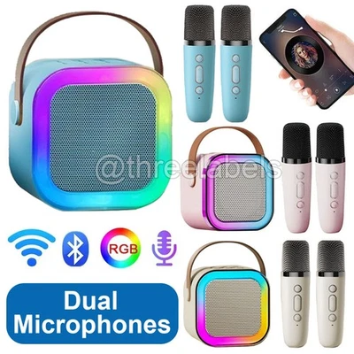 Bluetooth Karaoke Machine Portable Mini Speaker with 2 Wireless Microphones US - Image 1 of 4