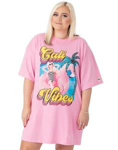 Barbie Cali Vibes Barbie Colocación Estampado Manga Corta Patinador Vestido Mujer - Imagen 1 de 10