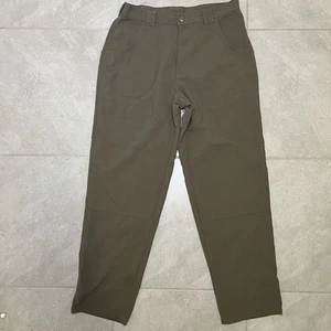 VINTAGE L.L.BEAN ‘Gray Olive’ DOUBLE KNEE STRAIGHT LEG PANTS SIZE 33W X 32L - Picture 1 of 9