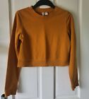 H & M Ladies Divided Cropped Jumper Mustard Size Small