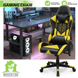 Yellow PC Gaming Racing Chair Ergonomic High Back Office Computer Executive Seat - Picture 1 of 13