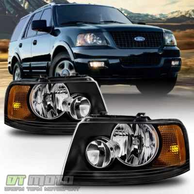 Faros delanteros negros Ford Expedition 2003-2006 mercado de accesorios 03-06 izquierda+derecha Foto 1 de 4