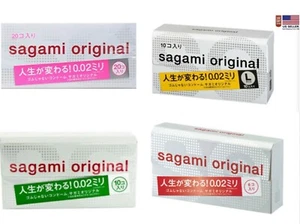 Sagami Original 002 condoms non-latex polyurethane Ultra Thin 0.02mm  4 types  - Picture 1 of 22
