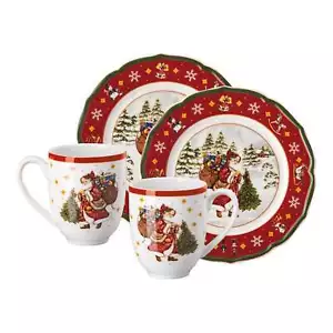 Hutschenreuther Happy Wintertime Geschirr-Set 4-teilig Rot für Weihnachten - Bild 1 von 1
