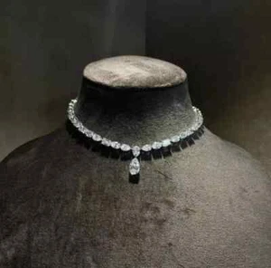 20Ct Mix Shape Lab-Created Diamond Women's Tennis Necklace 14K White Gold Plated - Picture 1 of 2