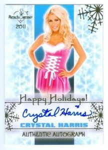 CRYSTAL HARRIS HEFNER "VARIATION AUTOGRAPH CARD" BENCHWARMER HOLIDAY 2011