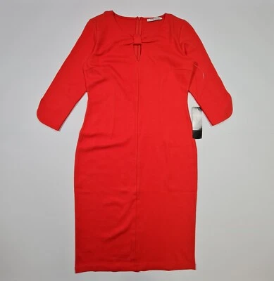 Betty Barclay Womens Dress Orange 12 UK 3/4 Sleeve Shift Knee Length Ladies - Image 1 of 4