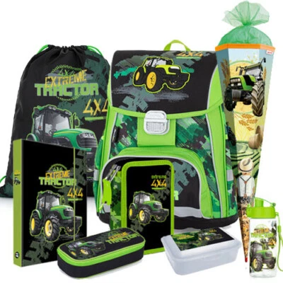 OXYBAG Traktor Ranzen Schulranzen Rucksack Tornister Schulrucksack Set mit Schultüte