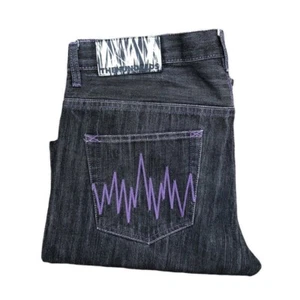 The Hundreds Embroidered Jeans Size 34 Gray/Purple - Picture 1 of 9