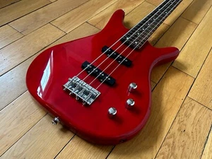 RoXonix RoXster Translucent Red Fretless Bass Guitar + Free case - Picture 1 of 7