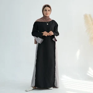 Dubai Women Evening Soft Dress Modest Kaftan Abaya Muslim Robe Ramadan Gown Prom - Foto 1 di 28