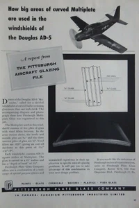 2/1954 PUB PITTSBURGH PLATE GLASS DOUGLAS AD-5 SKYRAIDER WINDSHIELD ORIGINAL AD - Picture 1 of 1