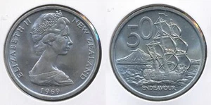 Cincuenta centavos de Nueva Zelanda 1969 50 c (HMS Endeavour) - gema sin circular - Imagen 1 de 3