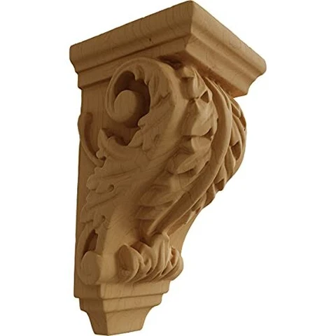 CORW02X02X04ACAL Extra Small Acanthus Wood Corbels 2 1/4W X 2 1/4D X 4 1/4H Cover