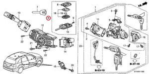 Genuine Acura - P/N 35111-STX-329 - Immobilizer & Transmitter Key (Blank) MEM 2 - Picture 1 of 3