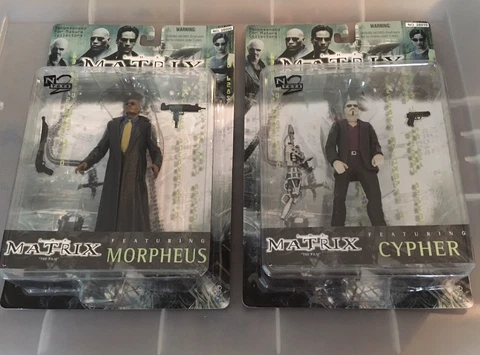 The Matrix Morpheus Cypher Set of 2 Figures WB N2 Toys Sealed NEW Free Ship! Cover