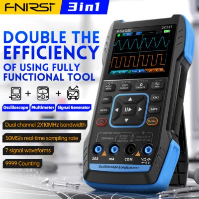 FNIRSI 2C23T/2C53T/2C53P Digital Oscilloscope Multimeter Signal Generator NEW - Image 1 of 4