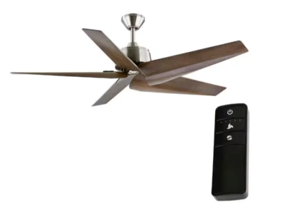 Home Decorators Collection Feldner 60" Indoor/Covered Outdoor Brushed Nickel Fan - Image 1 of 4