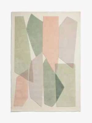 Handmade 6x9 Hand-Tufted Wool Rug - Neutral Tones, Modern Minimalist Style - 5x8 - Image 1 of 4